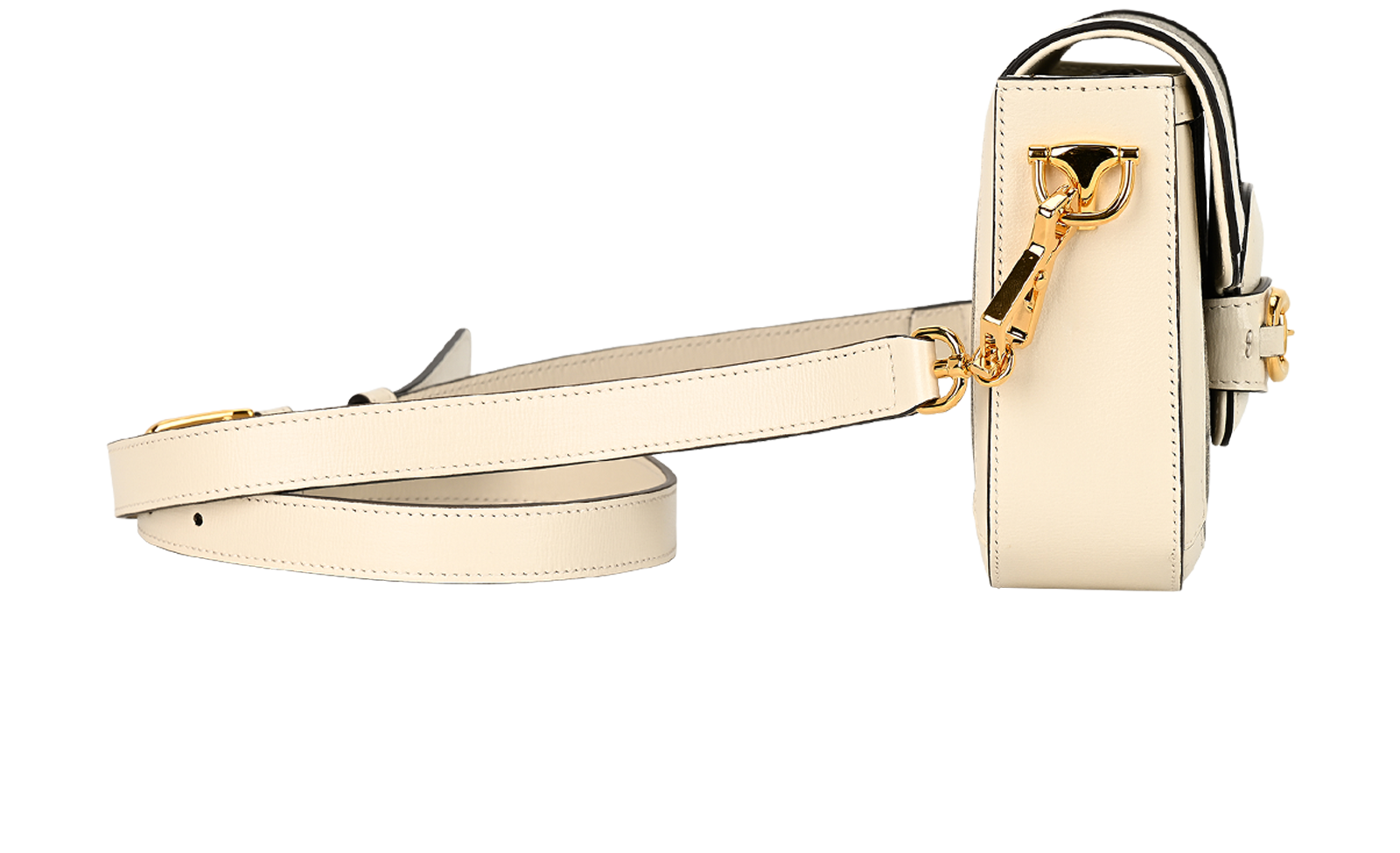 Horsebit 1955 Crossbody, &pound;1,100, Handbags, Beige/Cream, Canvas/Leather, Side view